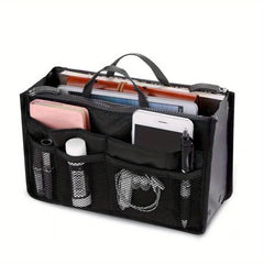 Functional Cosmetic Bag Double Zipper Bag Handbag Storage Bag