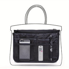 Functional Cosmetic Bag Double Zipper Bag Handbag Storage Bag