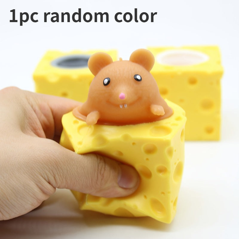 Creative Cheese Mouse Cup Pinch Music Squeeze Squirrel Toy