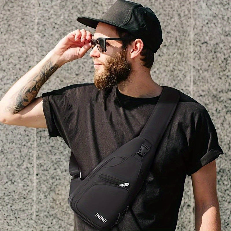 Men's Water Resistant Crossbody Bag with USB Charging Port