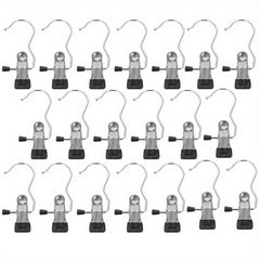 20pcs Stainless Steel Hanger Clips Clothes Pants Wardrobe Organizer
