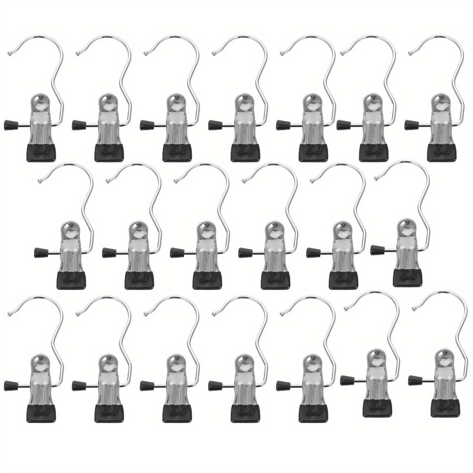 20pcs Stainless Steel Hanger Clips Clothes Pants Wardrobe Organizer