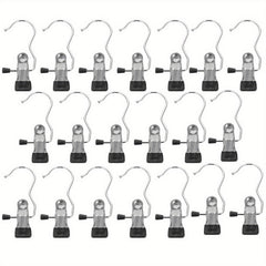 20pcs Stainless Steel Hanger Clips Clothes Pants Wardrobe Organizer