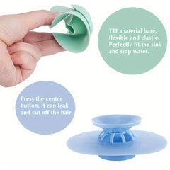 Silicone Floor Drain Stopper Bathroom Hair Catcher Press Water