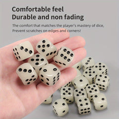 Luminous Dice Set Glow In The Dark 20pcs 14 16mm Circular Dot Dice
