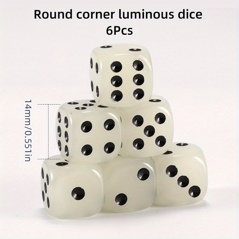 Luminous Dice Set Glow In The Dark 20pcs 14 16mm Circular Dot Dice