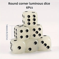 Luminous Dice Set Glow In The Dark 20pcs 14 16mm Circular Dot Dice
