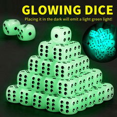 Luminous Dice Set Glow In The Dark 20pcs 14 16mm Circular Dot Dice
