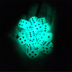 Luminous Dice Set Glow In The Dark 20pcs 14 16mm Circular Dot Dice