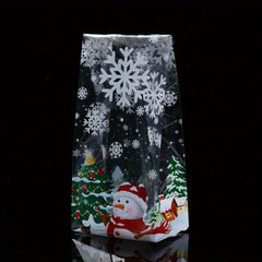 50pcs Christmas Snowman Cookie Bags Xmas Gift Wrapping