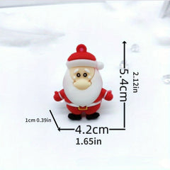 10pcs Cartoon Pvc Santa Claus Elk Christmas Tree Pendant Christmas Decorations