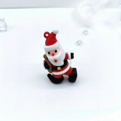 10pcs Cartoon Pvc Santa Claus Elk Christmas Tree Pendant Christmas Decorations