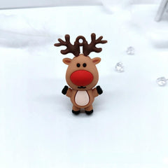 10pcs Cartoon Pvc Santa Claus Elk Christmas Tree Pendant Christmas Decorations