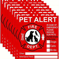Pet Inside Sticker 4 PCS Fire Rescue Alarm Safety Stickers