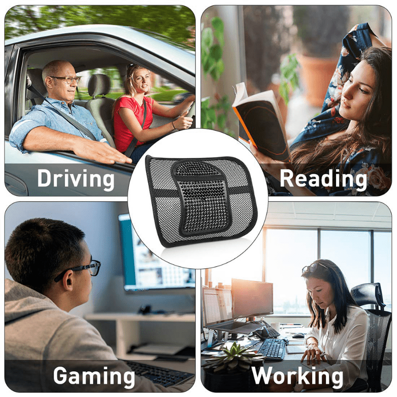 Ice Silk Mesh Car Seat Back Cushion Lumbar Support Pad