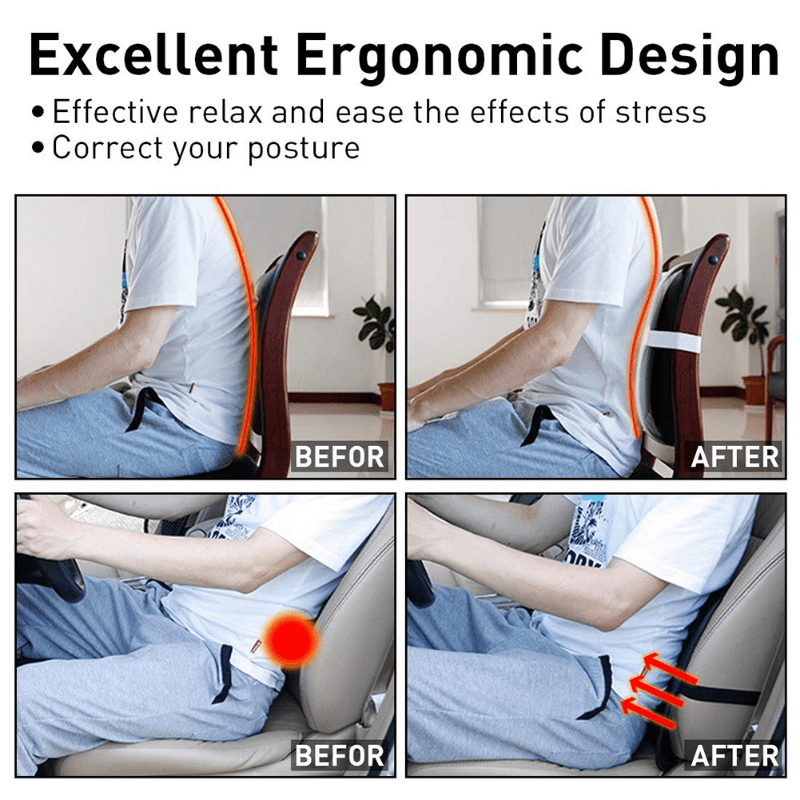 Ice Silk Mesh Car Seat Back Cushion Lumbar Support Pad