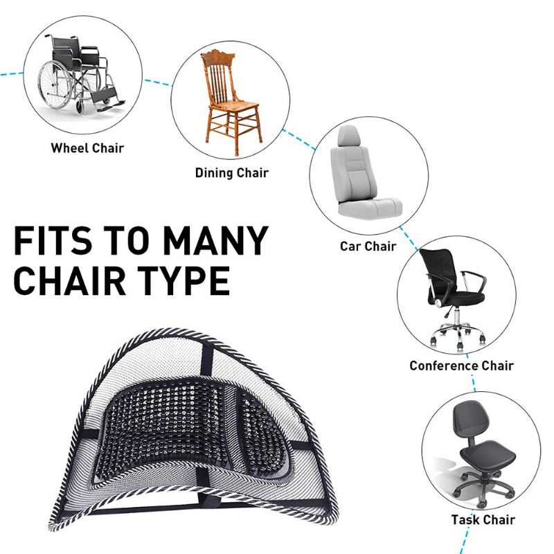 Ice Silk Mesh Car Seat Back Cushion Lumbar Support Pad