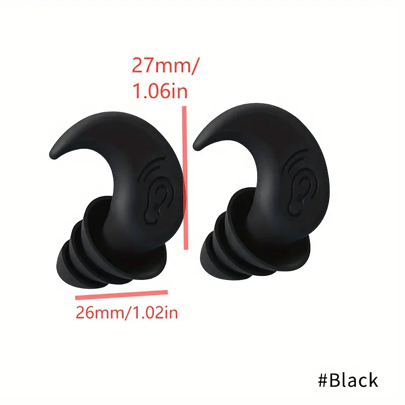 1 Pair 3 Layer Silicone Earplugs Waterproof Soft Swimming Earplugs