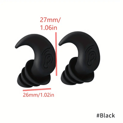 1 Pair 3 Layer Silicone Earplugs Waterproof Soft Swimming Earplugs