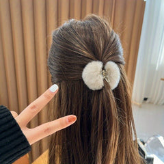 Small Hair Ball Rabbit Hair Clip for Autumn/Winter