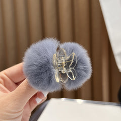 Small Hair Ball Rabbit Hair Clip for Autumn/Winter
