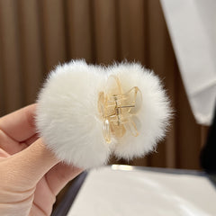 Small Hair Ball Rabbit Hair Clip for Autumn/Winter