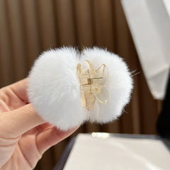Small Hair Ball Rabbit Hair Clip for Autumn/Winter