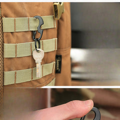 D Buckle Carabiner Bottle Opener Key Ring Stainless Steel