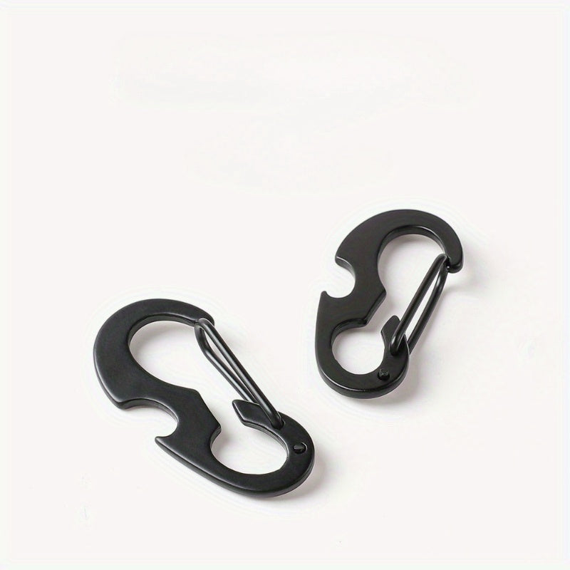 D Buckle Carabiner Bottle Opener Key Ring Stainless Steel