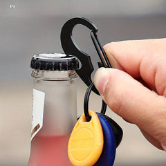 D Buckle Carabiner Bottle Opener Key Ring Stainless Steel