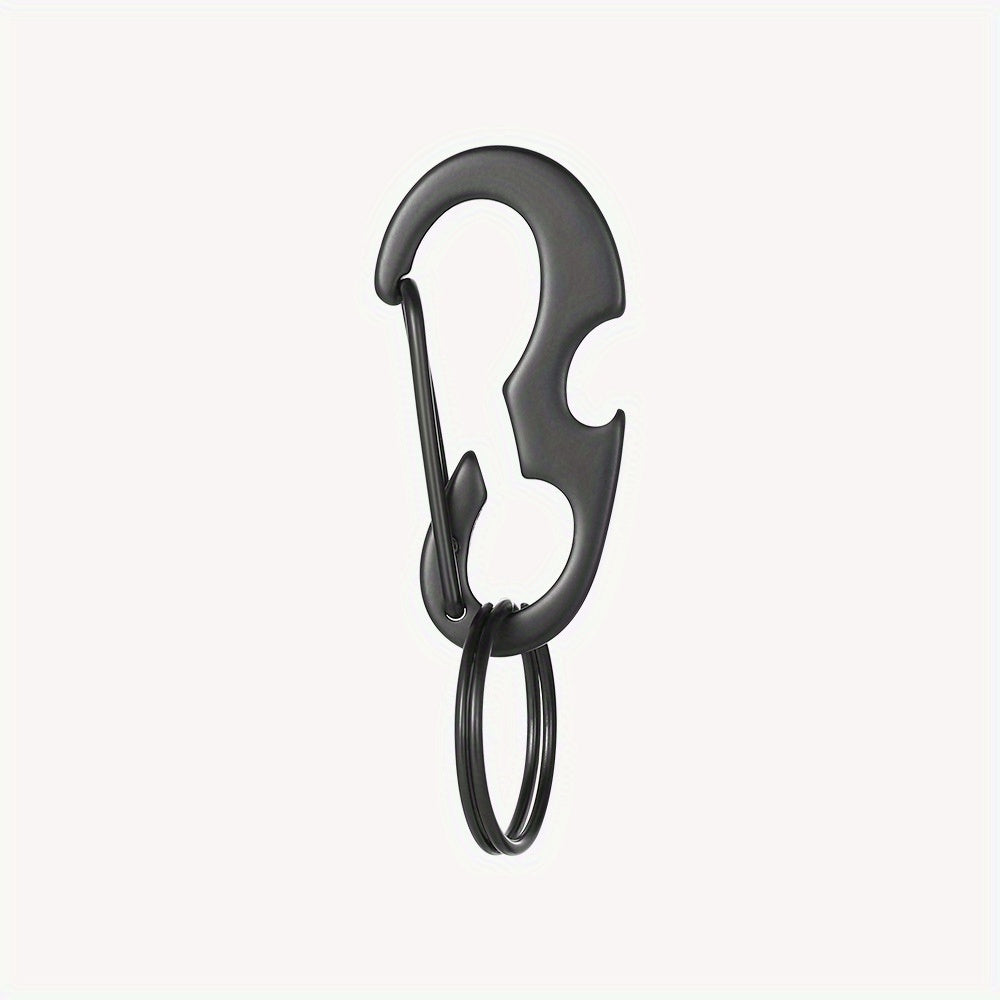 D Buckle Carabiner Bottle Opener Key Ring Stainless Steel