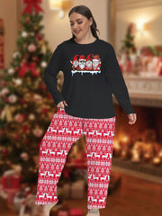 Christmas Pajamas Set Gnomes & Elk Tee & Pants Lounge 2 P