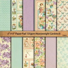 12pcs Retro Flower Cluster Paper Journal Decoration DIY Tools Student Stationery