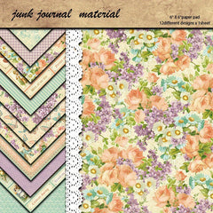 12pcs Retro Flower Cluster Paper Journal Decoration DIY Tools Student Stationery