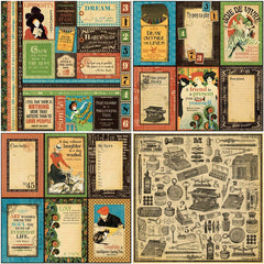 12pcs Large Size Retro Objects Paper Retro Journal DIY Gift