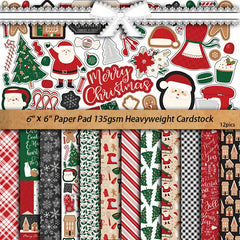 12pcs Large Size Christmas Bakery Paper Retro Journal - DIY Gift for Adults