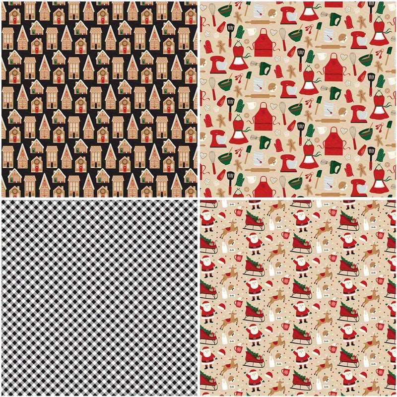12pcs Large Size Christmas Bakery Paper Retro Journal - DIY Gift for Adults
