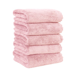 5pcs Microfiber Coral Fleece Hand Towel for Drying Hair Cars Sports Travel