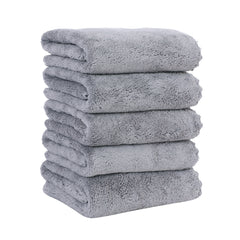 5pcs Microfiber Coral Fleece Hand Towel for Drying Hair Cars Sports Travel