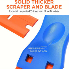 Plastic Razor Blades Scraper Tool Paint Remover 10 Blades Kit