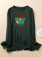 Cartoon Print Long Sleeve Lounge Top