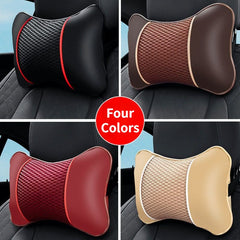 PU Leather Knitted Car Pillows Headrest Neck Rest Cushion
