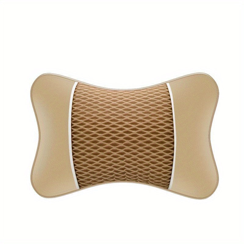 PU Leather Knitted Car Pillows Headrest Neck Rest Cushion