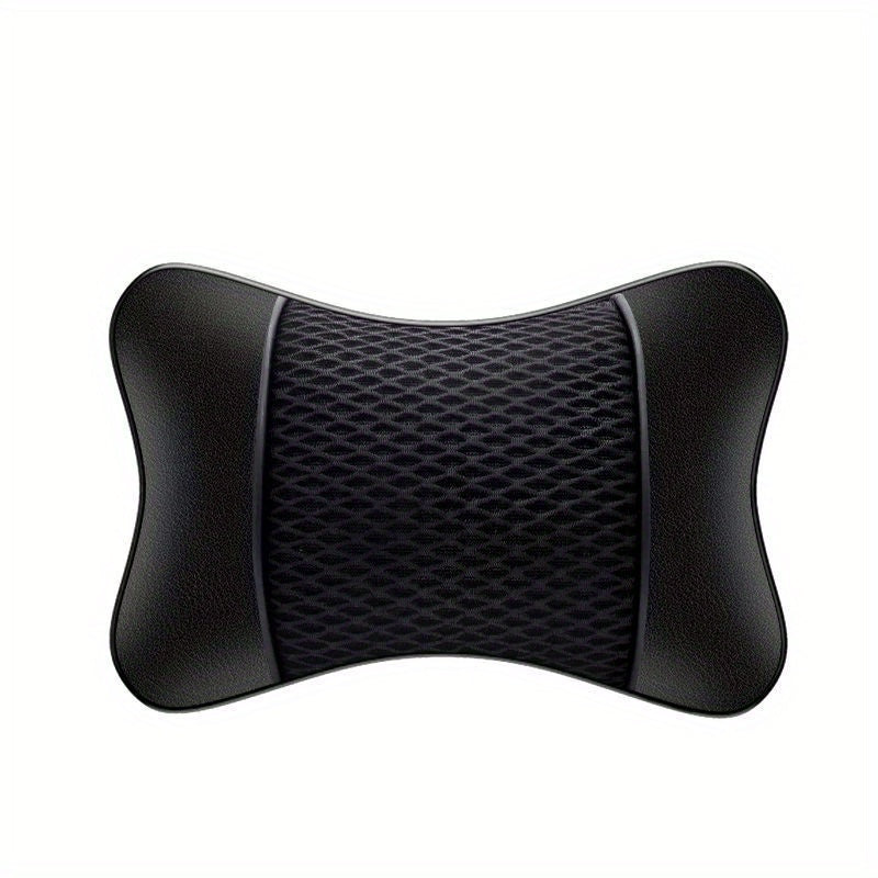 PU Leather Knitted Car Pillows Headrest Neck Rest Cushion