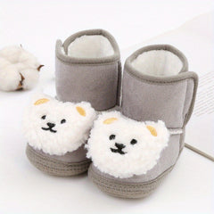Cartoon Bear Comfortable Sneakers for Baby Girls Lightweight Non Slip Shoes