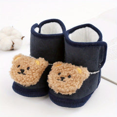 Cartoon Bear Comfortable Sneakers for Baby Girls Lightweight Non Slip Shoes
