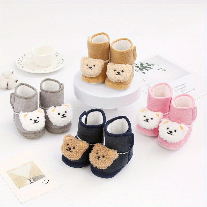 Cartoon Bear Comfortable Sneakers for Baby Girls Lightweight Non Slip Shoes