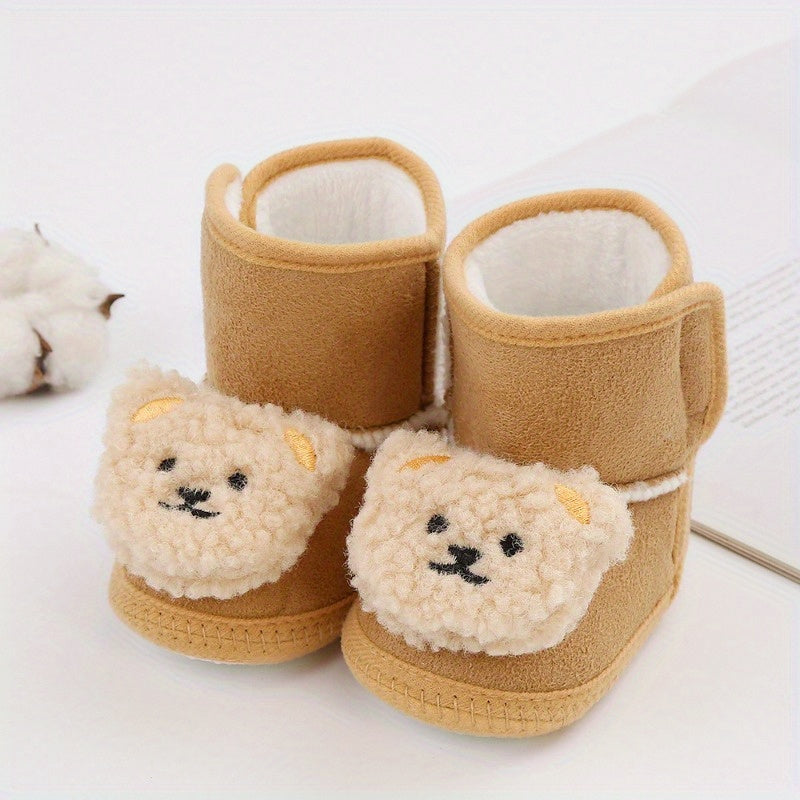 Cartoon Bear Comfortable Sneakers for Baby Girls Lightweight Non Slip Shoes