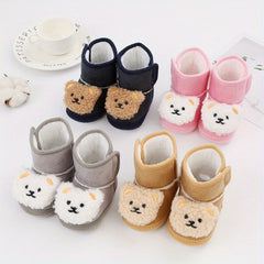 Cartoon Bear Comfortable Sneakers for Baby Girls Lightweight Non Slip Shoes