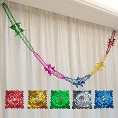 4pcs Colorful Pull Flower Streamer Christmas Decoration